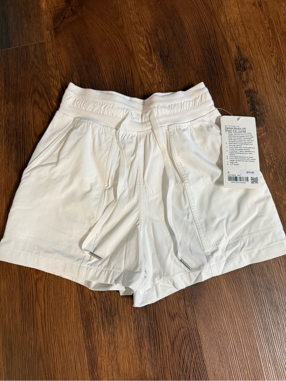 lululemon Dance Studio White Drawstring Athletic Shorts Size 0